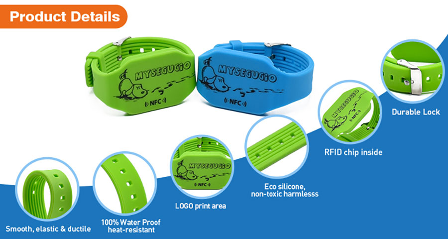 Details of Silicone Bracelet NFC Programmable Wristbands