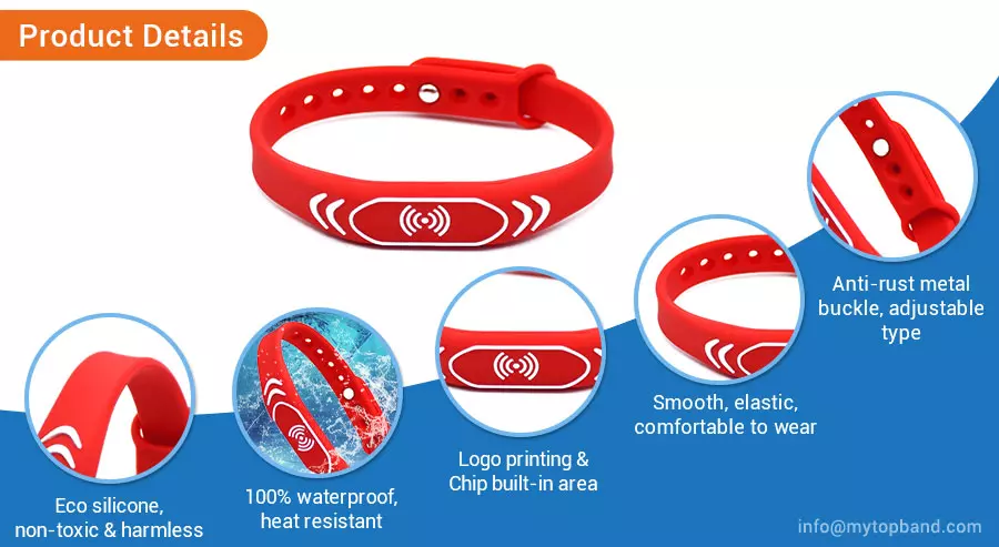 Customized 13.56 MHz RFID Bracelet MIFARE Ultralight AES Wristbands from MyTopBand