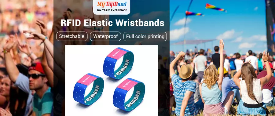 Customized 13.56MHz Elastic RFID Wristbands for Sale
