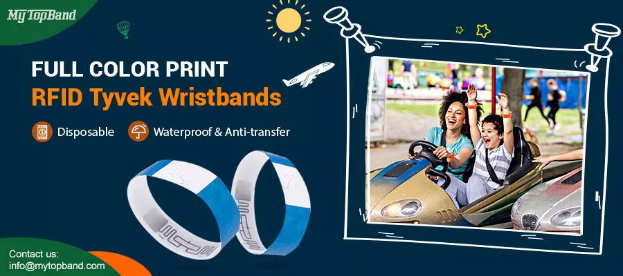 Customized Disposable Tyvek Paper RFID Concert Wristbands