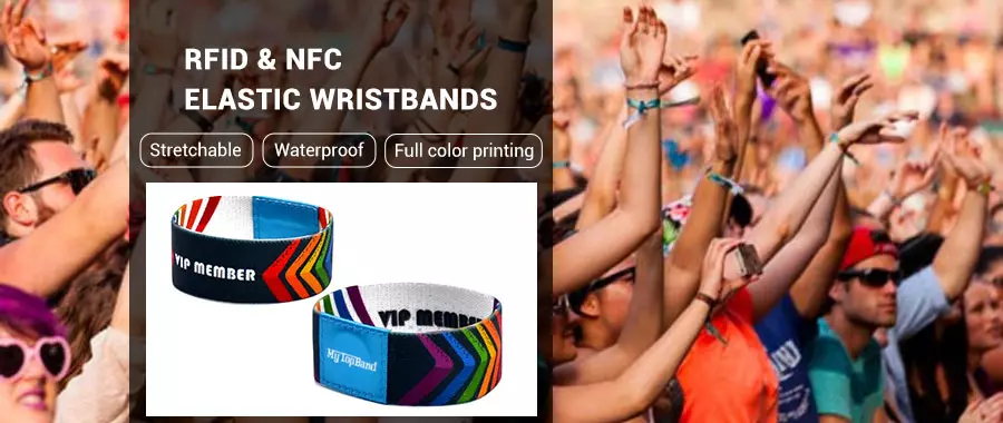 Customized Elastic RFID Wristband 13.56 MHz Bracelets