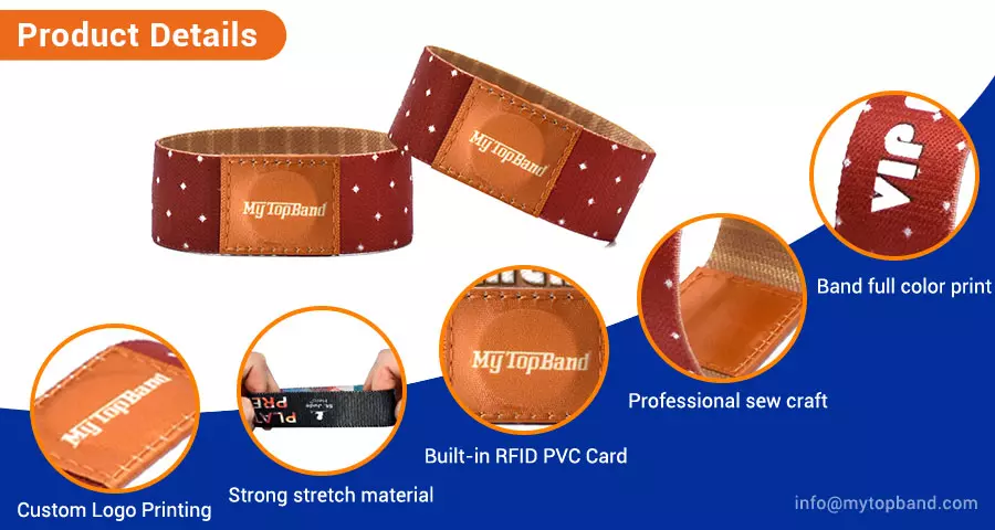 Details of Customized Elastic RFID Festival Wristbands