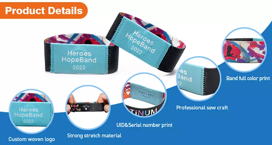Details of Customized Fabric RFID MIFARE Bracelet for Events