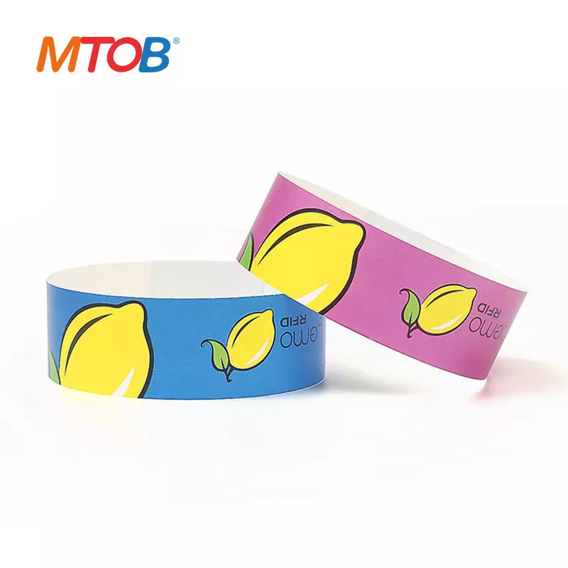 Tyvek Paper RFID Wristbands with RFID NFC Chips