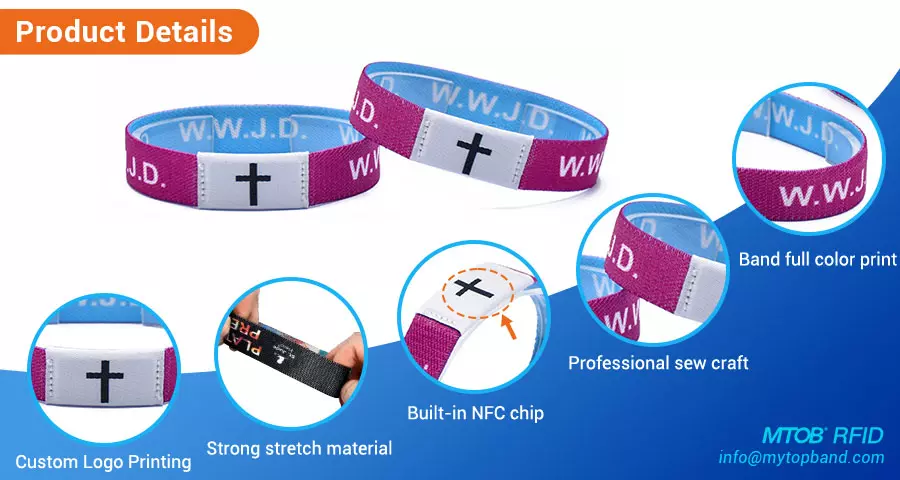 Details of Elastic NFC Bible Bracelet MTB-EW012