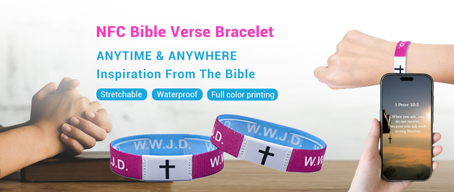 MTOB Elastic NFC Bracelet with Bible Verse - Customizable, Durable & Trendy